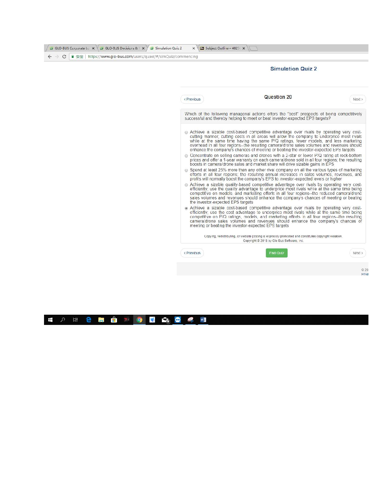 Preview image for BUS-295-GLOBUS QUIZ 1 ANSWERS PART 1 WITH AWNSERS-New Globus